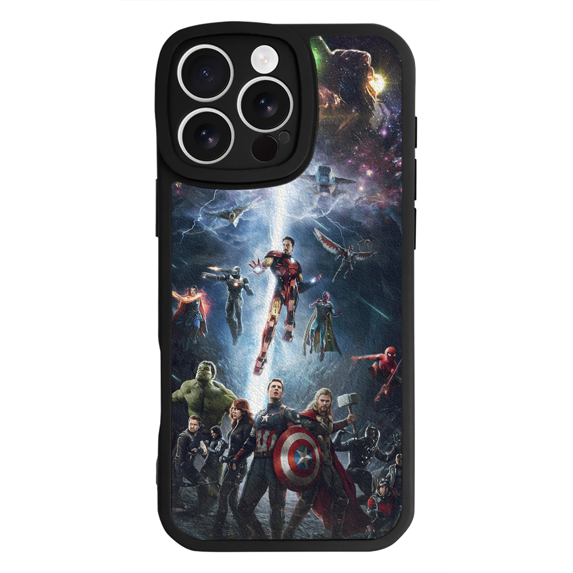 （画像用） アベンジャーズ The Avengers 【iPhone 16シリーズ対応】シリコンスマホケース（レザー調） 材質：シリコン